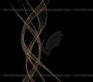 Abstract shiny golden wavy design element. Flow gol - royalty-free vector image