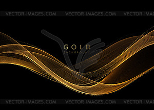 Abstract shiny golden wavy design element. Flow gol - vector EPS clipart