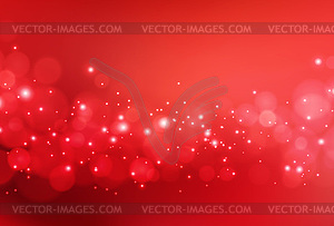 Christmas abstract red background with bokeh light - vector image