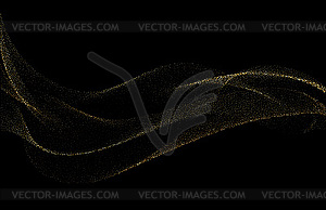 Abstract shiny golden wavy design element. Flow gol - vector clipart