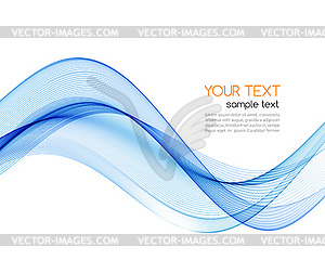 Blue abstract wave design element. Smoke lines - vector clipart