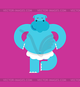 Hippo ballerina. hippopotamus Ballet. Sea cow in - vector clip art