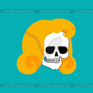 Girl skull . Female skeleton head - vector image