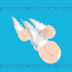 Ass bomb fly. fanny Torpedoes of mass destruction. - stock vector clipart