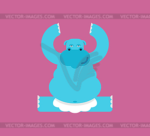 Hippo ballerina. hippopotamus Ballet. Sea cow in - vector clip art