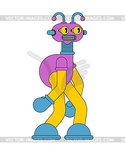 Cartoon Robot toy . Retro plaything Technology - royalty-free vector image