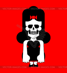 Girl skull . Female skeleton head - vector image