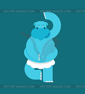 Hippo ballerina. hippopotamus Ballet. Sea cow in - vector clip art