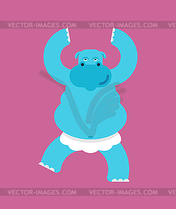 Hippo ballerina. hippopotamus Ballet. Sea cow in - vector clip art