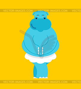 Hippo ballerina. hippopotamus Ballet. Sea cow in - vector clip art