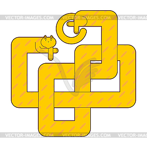 Long cat . Cartoon pet - vector EPS clipart