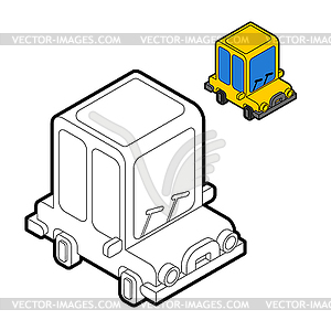 Cartoon car coloring book. Auto toy line style - vector clipart