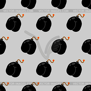 Ass bomb pattern seamless. fanny Explosives of - vector clipart