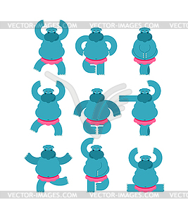 Hippo ballerina set. hippopotamus Ballet. Sea cow i - stock vector clipart