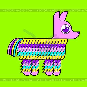 Pinata . Traditional mexican donkey toy with - vector image