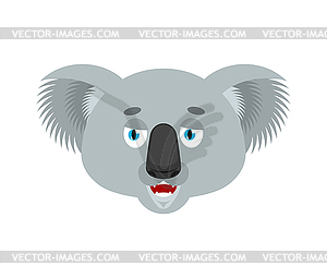 Koala happy emoji. koala bear merry emotions avatar - vector image