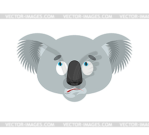 Koala confused emoji. koala bear perplexed - vector clipart