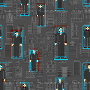 Identification of person in crowd pattern seamless - vector image