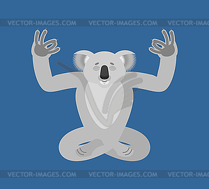 Koala yoga. koala bear yogi . Beast Relaxation and - vector clipart