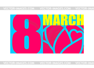 8 марта Международный женский день. Цветок. - клипарт в формате EPS