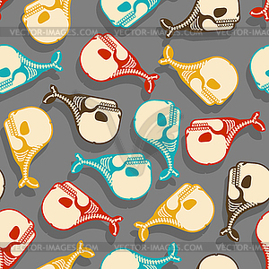 Whale skeleton pattern seamless cartoon. skull - vector clipart