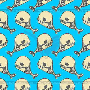 Whale skeleton pattern seamless cartoon. skull - vector clipart