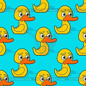 Rubber duck pattern seamless. Toy Cartoon bird - vector clip art