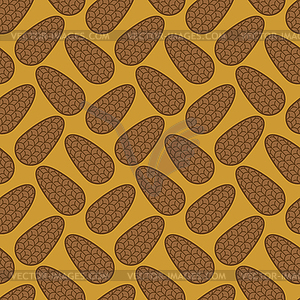 Pinecone pattern seamless. Wood cone background. - vector image