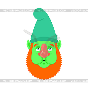 Garden gnome Nausea emoji. dwarf Sick emotions - vector clipart