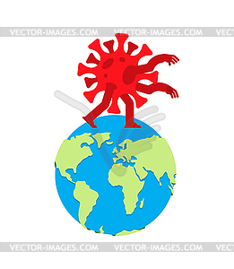 Coronavirus impact on planet. Pandemic virus and - vector clip art