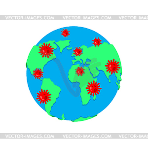 Coronavirus epidemic on planet. Global Pandemic - vector clip art