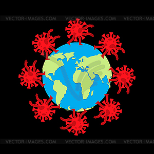 Coronavirus epidemic on planet. Global Pandemic - vector image