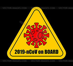 2019-нКоВ на наклейке автомобиля Карантин. коронавирус - векторное изображение