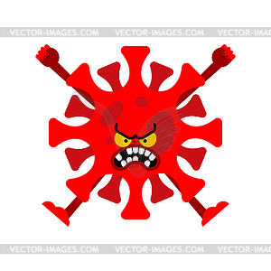 Angry Coronavirus. Evil virus. Global epidemic - vector clipart / vector image