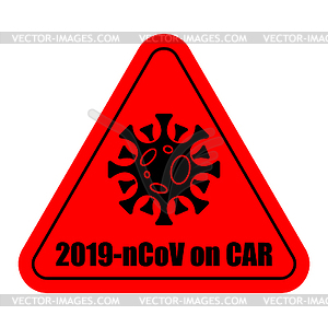 2019-nCoV on car sticker Quarantine. Coronavirus - vector clip art