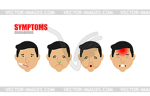 Symptoms Of Coronovirus Set Sore Throat Fever Vector Clip Art