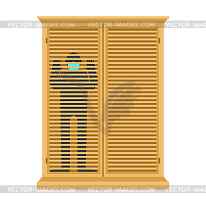 Man inside in closet Isolation of coronavirus. - color vector clipart