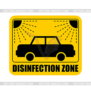 Car Disinfection sticker. Virus Exclusion Zone. - vector clip art