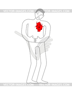 Coronavirus affected Heart. Diseased internal organ - vector image