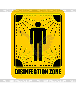 Disinfection area sticker. Virus Exclusion Zone. - vector clipart