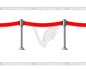 Barrier red fence ribbon horizontal pattern - vector clipart