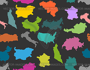 Map country set pattern seamless. USA and Germany. - vector clipart