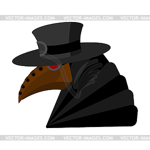 Plague doctor mask. Medieval doc treat pandemic - vector clipart