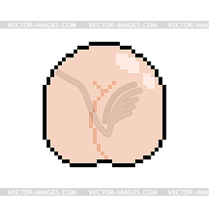 Ass pixel art. buttocks 8 bit. Pixelate - vector clipart