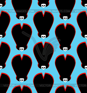 Skull pirate in hat pattern seamless. background - vector image