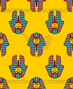 Pharaoh pattern seamless. Face King in ancient Egyp - vector clipart