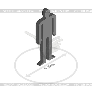 Social distance. Distance between people. Life - vector clip art