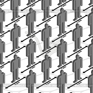 Social distance pattern seamless. Life after - vector clip art
