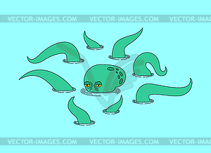 Octopus in sea . devilfish in ocean. poulpe - vector clipart