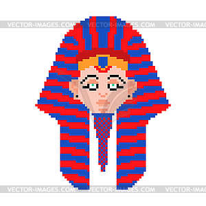 Pharaoh pixel art. 8 bit rulers of ancient Egypt - stock vector clipart